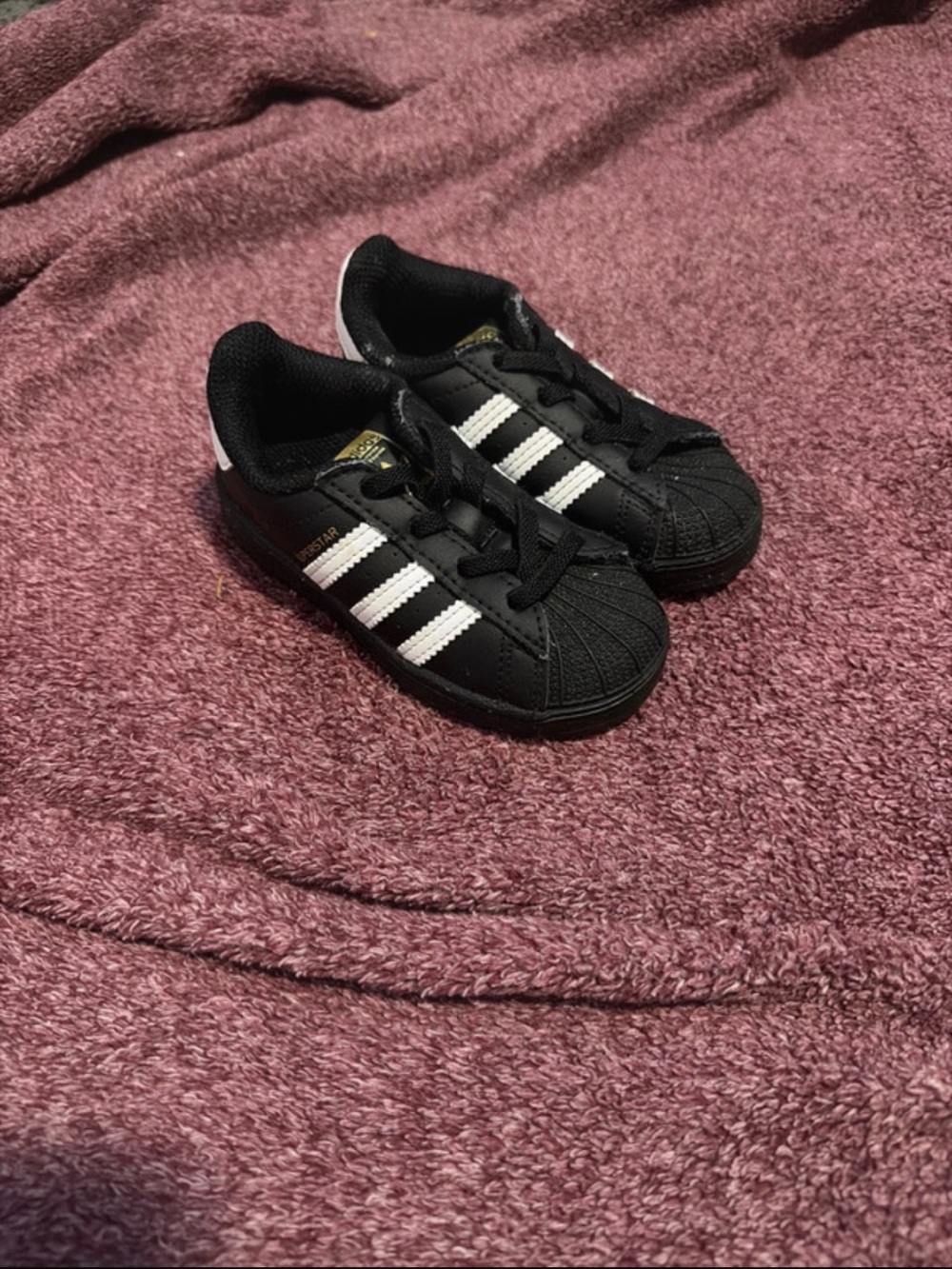 adidas Kids Black with White Stripe Classic Sneakers